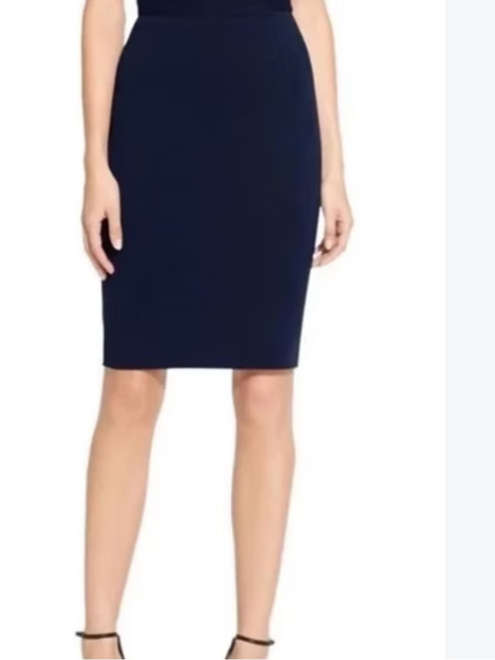 St. John Navy Blue Classic Knee - Length Pencil Skirt, Size 16